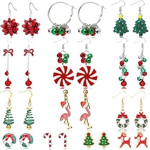 13 Pairs Christmas Earrings for Women - Picture 2 of 6